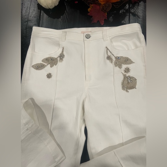 CINQ A SEPT Haylie High-Rise Embellished Slit Flare Jeans - Picture 3 of 5